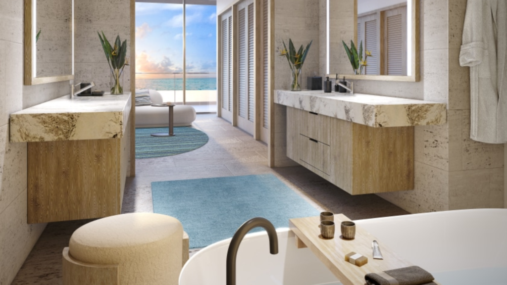 View from a condo bathroom at The Loren Turks & Caicos.